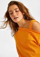 Bayan Turuncu Omuz Detaylı Bluz