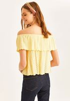 Bayan Sarı Kayık Yaka Bluz
