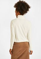 Women Cream Roll Neck Pullover