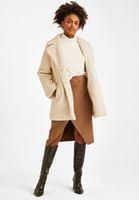 Women Cream Roll Neck Pullover