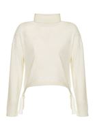 Women Cream Roll Neck Pullover