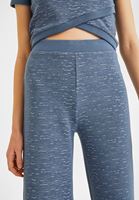 Bayan Mavi Yüksek Bel Jakarlı Bol Pantolon