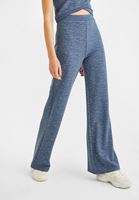 Bayan Mavi Yüksek Bel Jakarlı Bol Pantolon