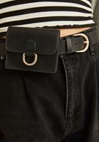 Bayan Siyah Mini Çanta Detaylı Kemer