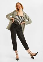 Bayan Siyah Mini Çanta Detaylı Kemer