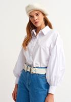 Bayan Beyaz Çift Tokalı Kemer