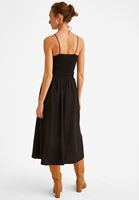 Bayan Siyah Kemer Detaylı Midi Boy Etek