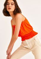 Bayan Turuncu Beli Gipeli Askılı Atlet