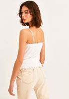 Bayan Beyaz Beli Gipeli Askılı Atlet