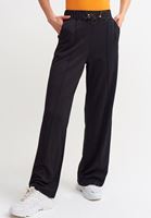 Bayan Siyah Yüksek Bel Bol Paça Pantolon