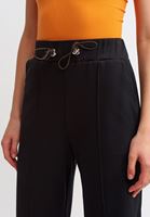 Bayan Siyah Yüksek Bel Bol Paça Pantolon