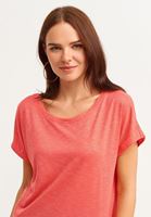 Bayan Kırmızı Bot Yaka Tişört