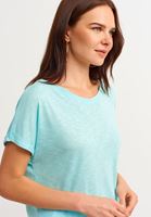 Bayan Mavi Bot Yaka Tişört