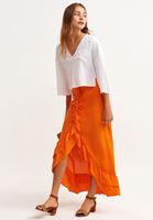 Bayan Beyaz Nakışlı Bohem Crop Bluz
