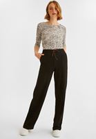 Bayan Siyah Yüksek Bel Bol Paça Pantolon