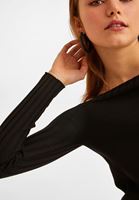 Bayan Siyah Omuzları Düşük Triko Kazak