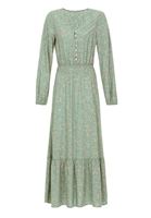 Bayan Çok Renkli V Yaka Desenli Uzun Elbise 