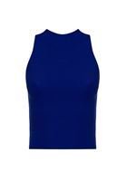 Bayan Lacivert Halter Yaka Bluz
