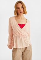 Bayan Pembe Kruvaze Detaylı Bluz