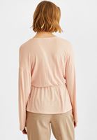 Bayan Pembe Kruvaze Detaylı Bluz