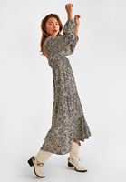 Bayan Çok Renkli Desenli Uzun Elbise