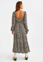 Bayan Çok Renkli Desenli Uzun Elbise