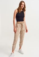 Women Beige Mid Rise Jogger Pant