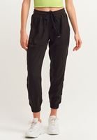 Women Black Mid Rise Jogger Pant