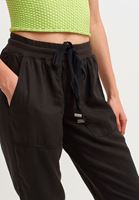 Women Black Mid Rise Jogger Pant