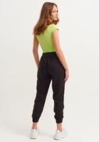 Women Black Mid Rise Jogger Pant
