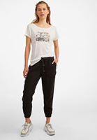 Bayan Siyah Beli Lastik Detaylı Jogger Pantolon ( TENCEL™ ) 