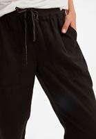 Bayan Siyah Beli Lastik Detaylı Jogger Pantolon ( TENCEL™ ) 