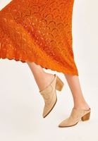 Bayan Bej Topuklu Terlik