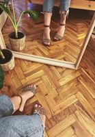 Bayan Sarı Bant Detaylı Topuklu Ayakkabı