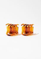 Bayan Taba Rengi Oval İkili Toka Seti