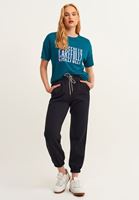 Bayan Siyah Sweat Jogger Pantolon