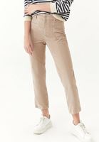 Bayan Bej Ultra Yüksek Bel Kadife Pantolon