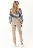 Bayan Bej Ultra Yüksek Bel Kadife Pantolon