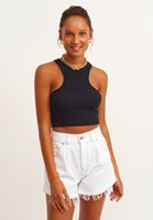 Halter Yaka Crop Atlet ve Mini Şort Kombini