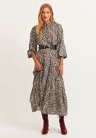 Bayan Çok Renkli Floral Desenli Maxi Elbise