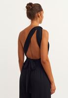 Bayan Siyah Çok Yönlü Wide-Leg Tulum