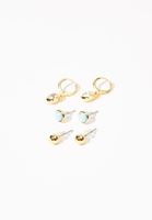 Bayan Altın Çoklu Küpe Seti 