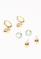 Bayan Altın Çoklu Küpe Seti 