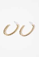 Bayan Altın Oval Halka Küpe