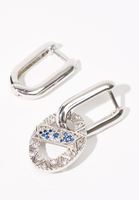 Bayan Gümüş Taş Detaylı Küpe