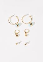 Bayan Altın Çoklu Küpe Seti