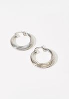 Bayan Gümüş Detaylı Halka Küpe