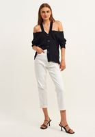 Bayan Siyah Cut-Out Detaylı Midi Hırka