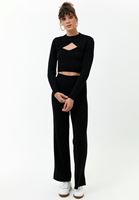 Bayan Siyah Fitilli Bolero Triko