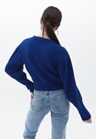 Bayan Lacivert Nakış Detaylı Triko Kazak